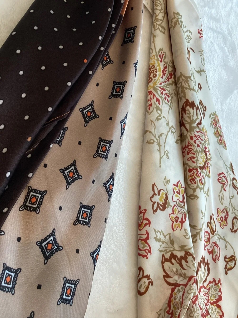Anthropologie Silky Hair Scarf Set of 2 Hair Scarves New Black Brown